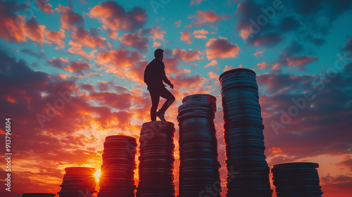 Silhouette of businessman c...