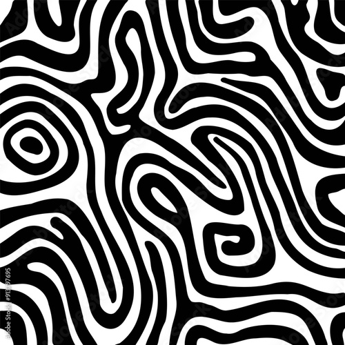 Abstract background with hand drawn swirly lines design 