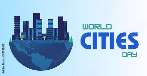 World Cities Day, Campaign or celebration banner design