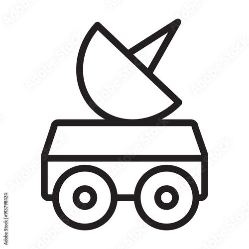 Space Rover Vector Line Icon Design