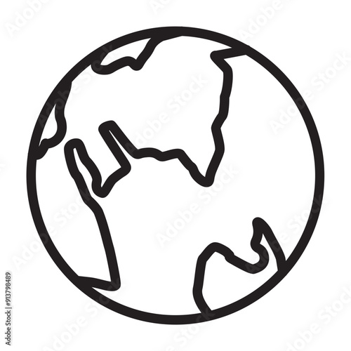 Earth Vector Line Icon Design