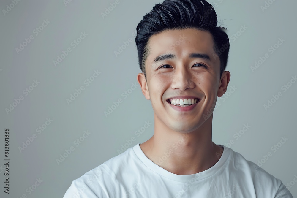 Smiling Man with White T-Shirt Smiling Man with White T-Shirt