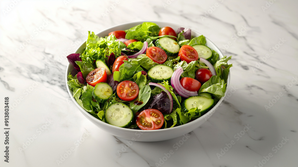 A vibrant bowl of fresh garden salad A vibrant bowl of fresh garden salad