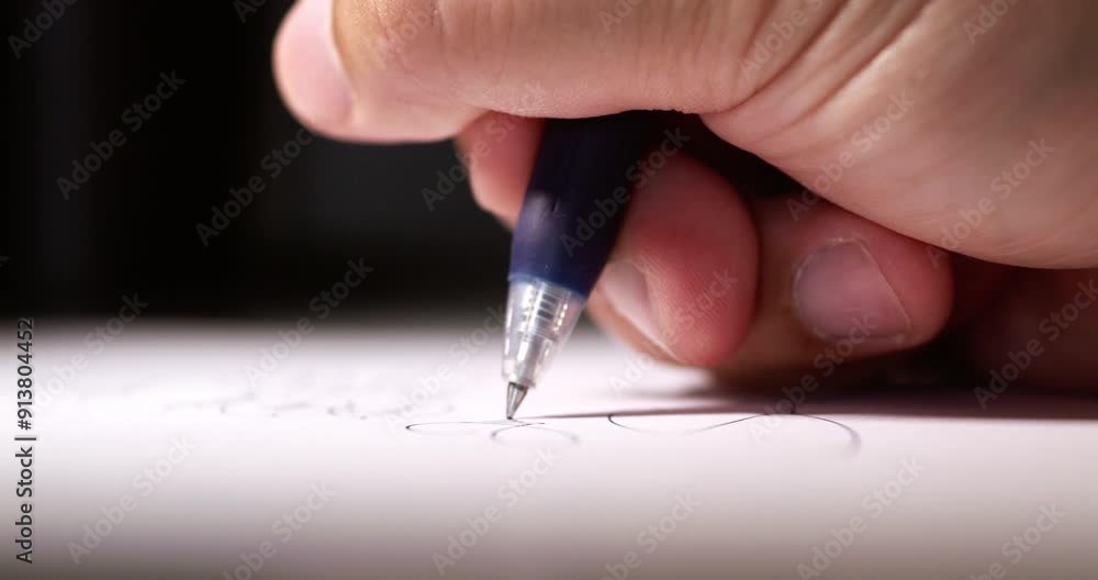 Extreme close up shoot of practicing writing a signature Extreme close up shoot of practicing writing a signature