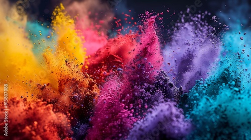 Vibrant Clouds of Colorful Powder Create Stunning Display During Artistic Festival Activities