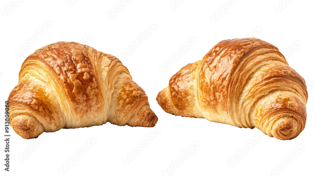 two croissants isolated on transparent png background two croissants isolated on transparent png background