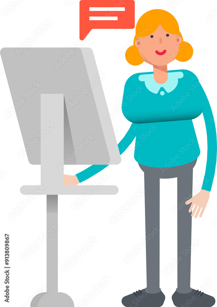 Girl Character Working on Computer
Girl Character Working on Computer