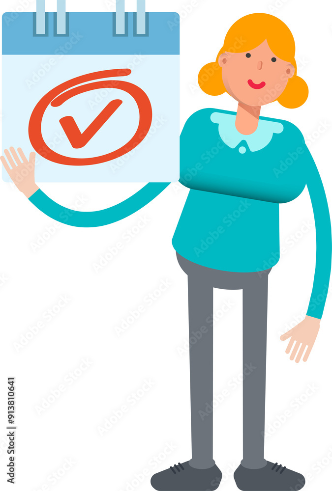 Girl Character and Check Mark Sign
Girl Character and Check Mark Sign