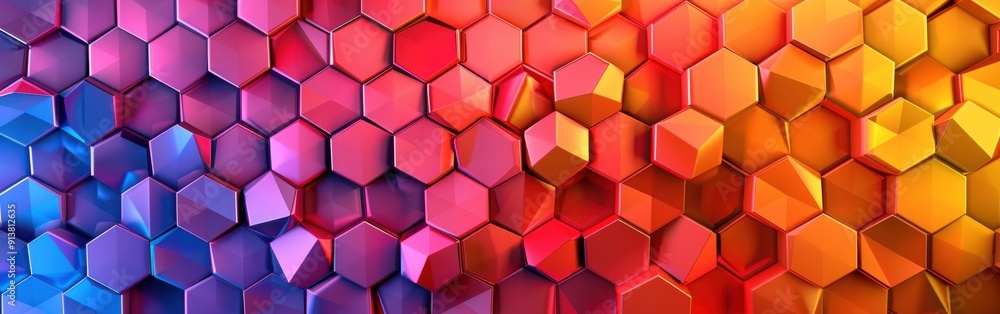 A vibrant and colorful pattern of hexagons, ranging from deep blue to bright orange. The hexagons are arranged in a geometric pattern that creates a sense of depth and movement. A vibrant and colorful pattern of hexagons, ranging from deep blue to bright orange. The hexagons are arranged in a geometric pattern that creates a sense of depth and movement.