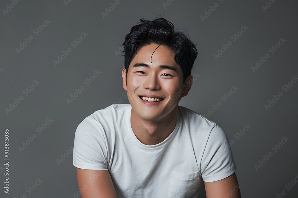 Smiling Asian Man in a Studio Portrait Smiling Asian Man in a Studio Portrait