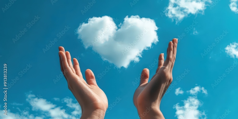Heart Shaped Cloud in a Blue Sky Heart Shaped Cloud in a Blue Sky
