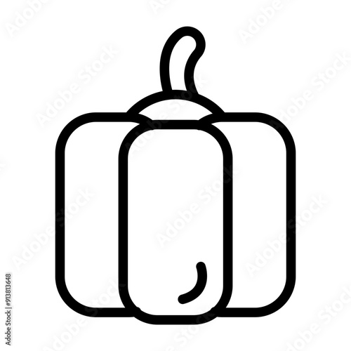 Capsicum Vector Line Icon Design