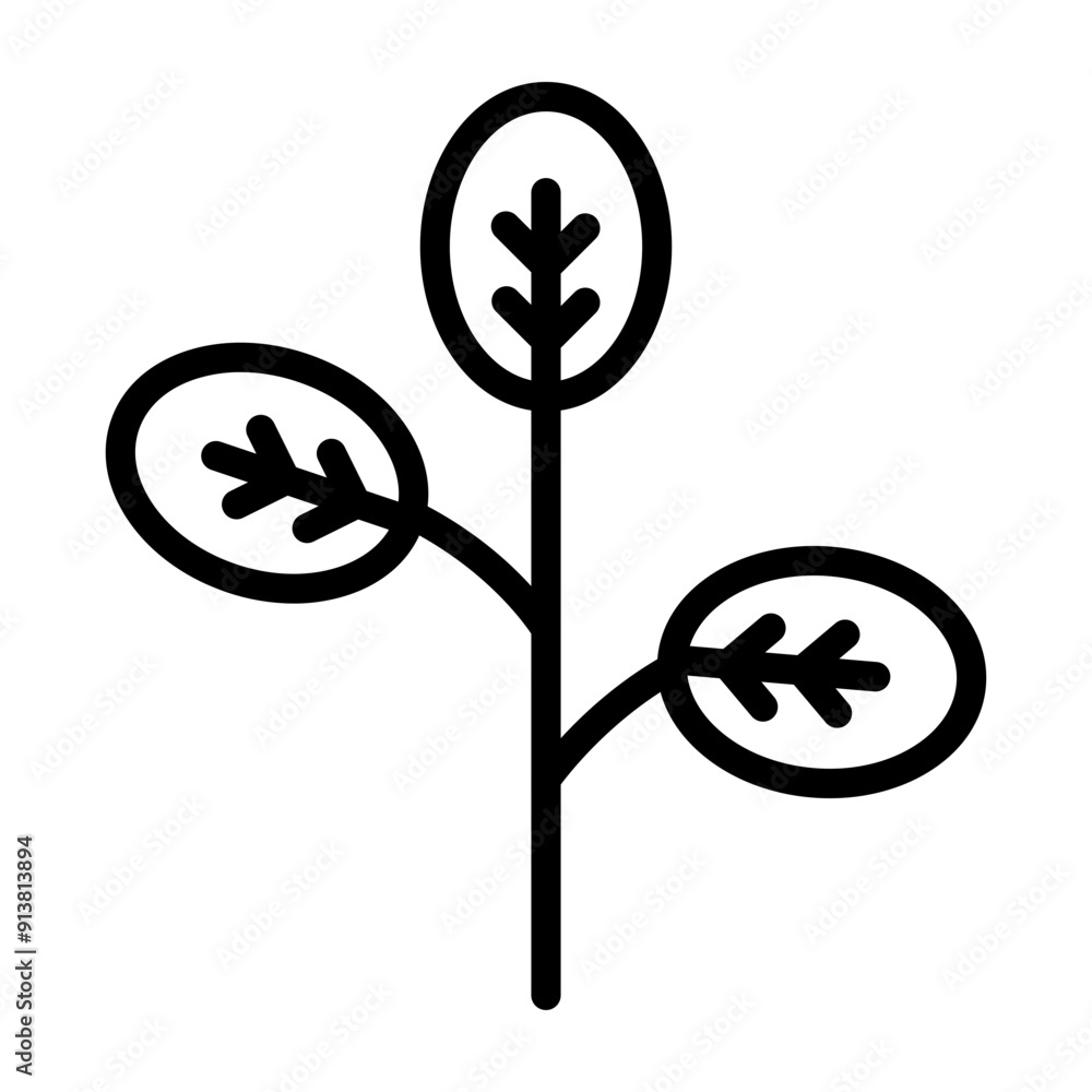 Fototapeta premium Watercress Vector Line Icon Design