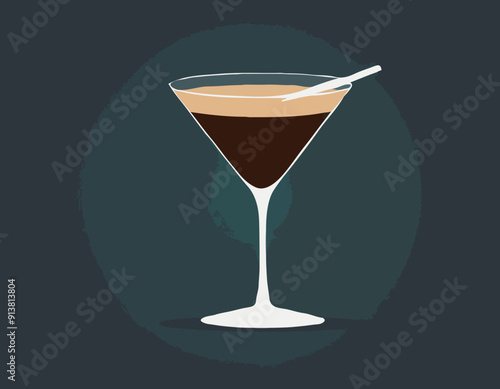Espresso Martini cocktail Illustration