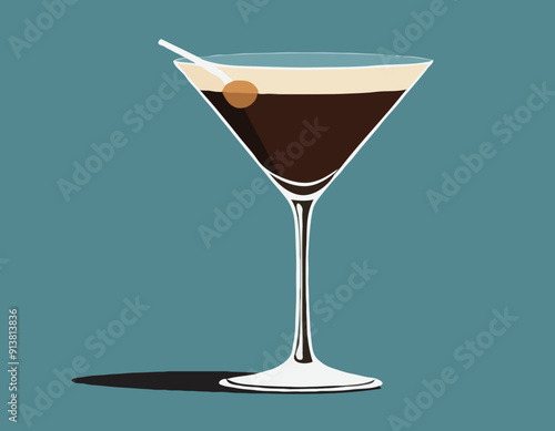 Espresso Martini cocktail Illustration