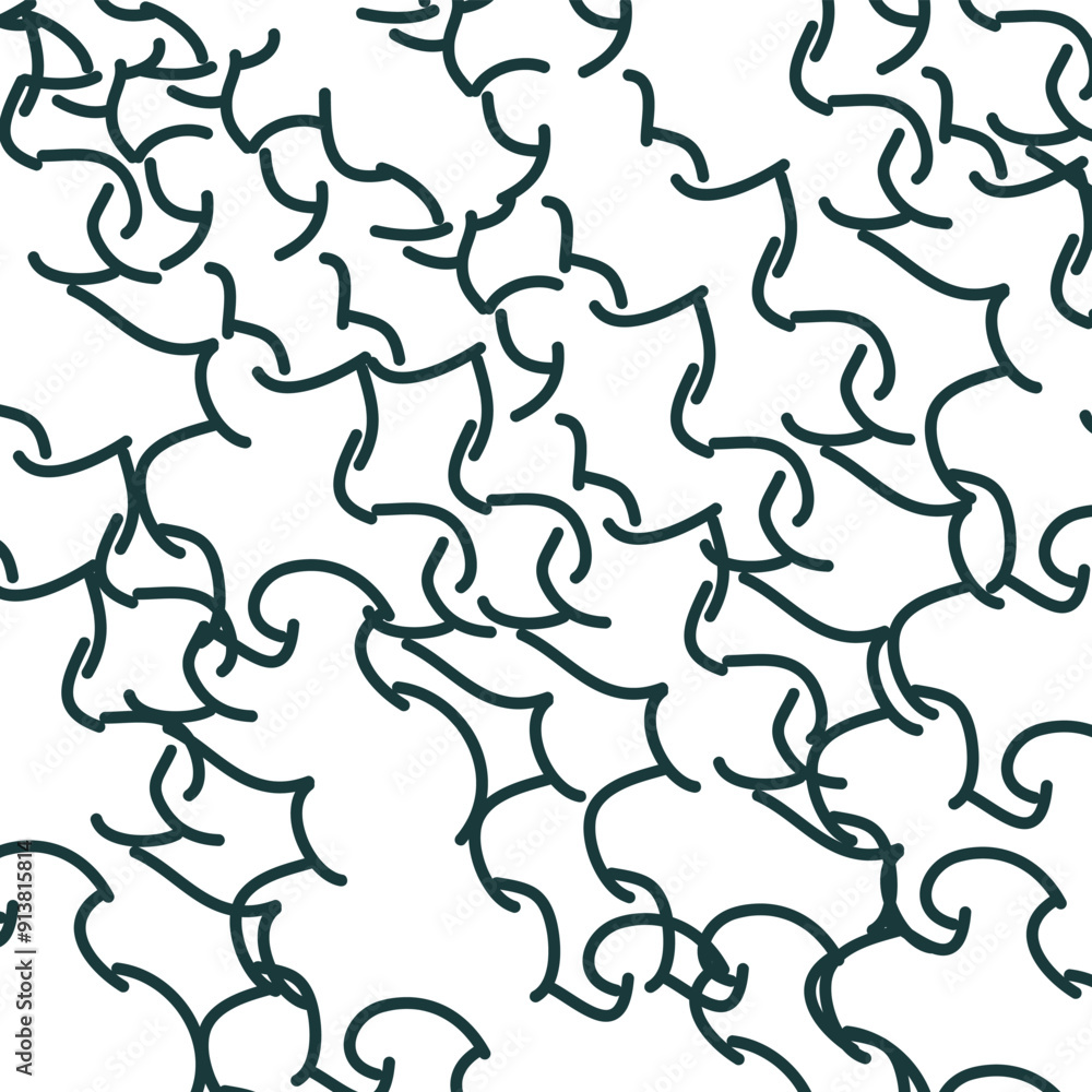 The curved lines imitate a cluster of twigs or wire. The curved lines imitate a cluster of twigs or wire.