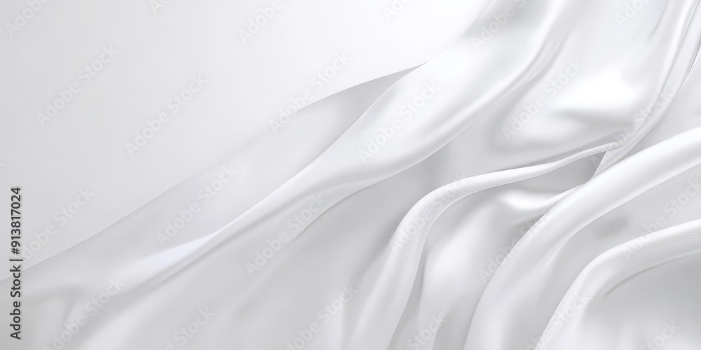 Naklejka premium Abstract Draped Fabric - White Fabric Texture