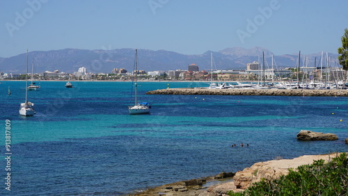 Puerto del Arenal on the island Mallorca in Spain in August