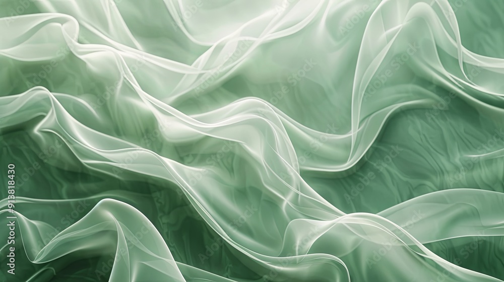 Fototapeta premium Green wave abstract background, wave pattern, Minimal Texture background