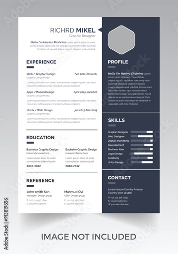 Clean Modern Resume and Cover Letter Layout Vector Template for Business Job Applications, Minimalist resume cv template, Resume design template, cv design, multipurpose resume design
