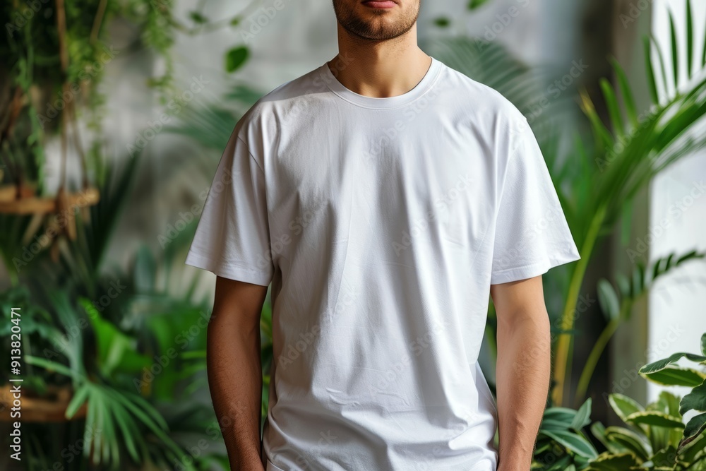 A young man in a white t shirt on a white background. A young man in a white t shirt on a white background.