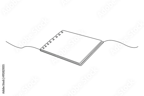 Note pad continuous line art drawing. Simple hand-drawn note pad outline vector illustration.