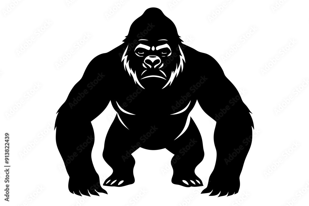 Fototapeta premium Gorilla, gorilla vector silhouette, bigfoot silhouette