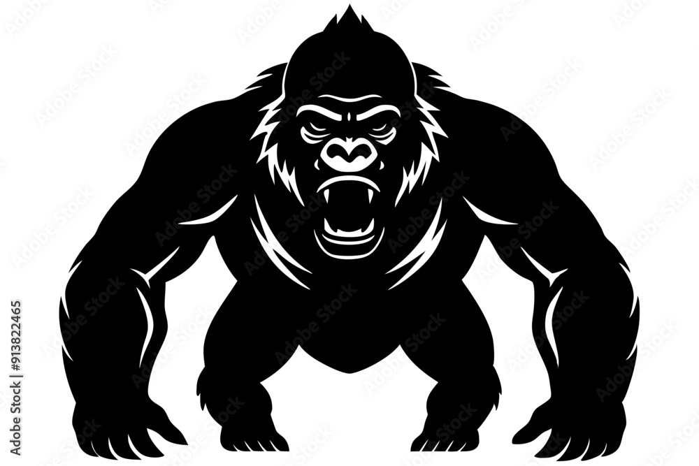 Gorilla, gorilla vector silhouette, bigfoot silhouette Gorilla, gorilla vector silhouette, bigfoot silhouette