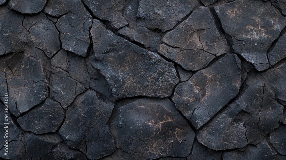 Fototapeta premium Cracked dark stone background texture