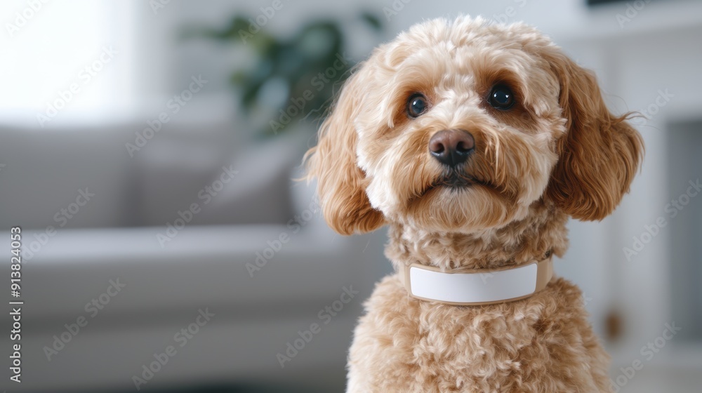 adorable poodle dog with collar adorable poodle dog with collar
