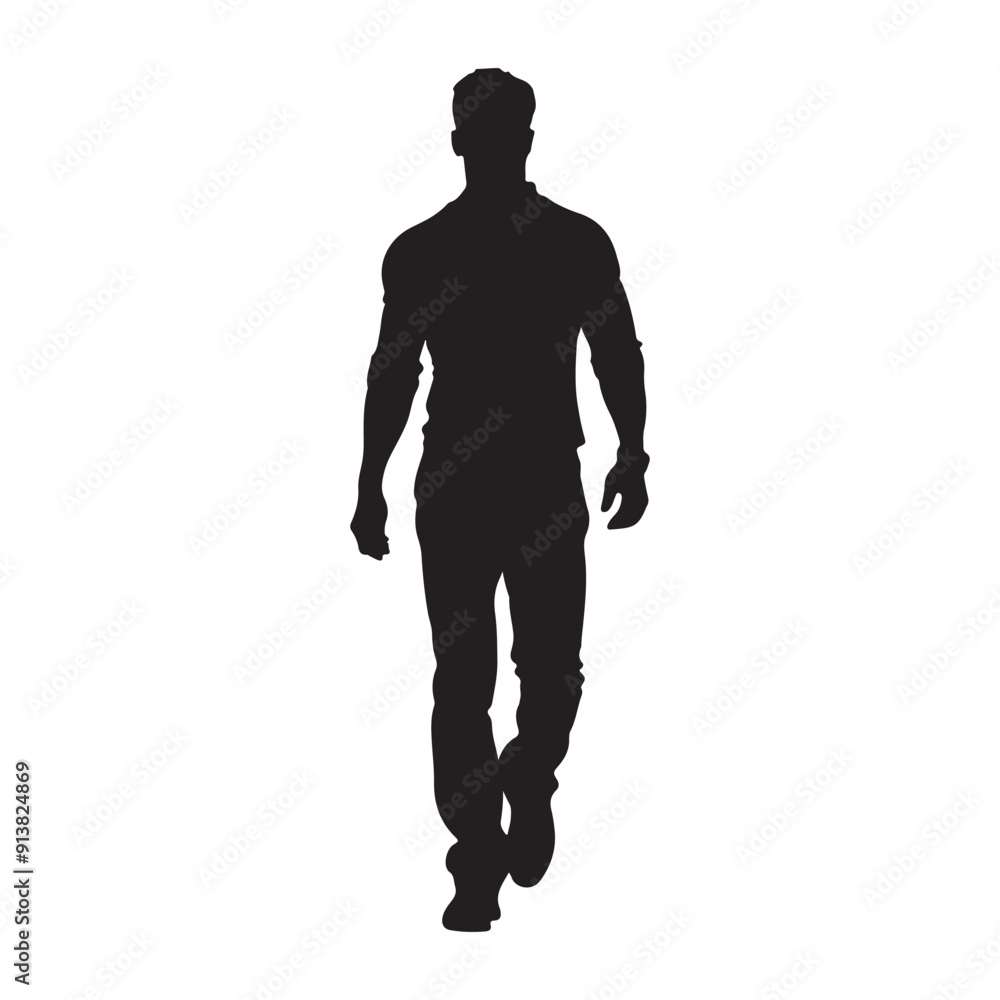 Walking Man Silhouette Towards Front Walking Man Silhouette Towards Front