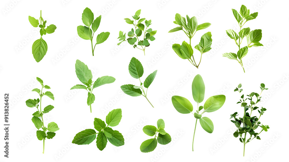 Fresh Green Herbs with Transparent Background - Perfect for Culinary & Design Projects Fresh Green Herbs with Transparent Background - Perfect for Culinary & Design Projects