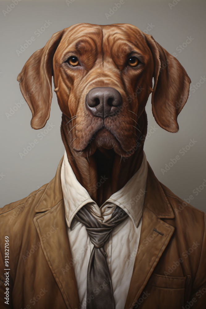 Portrait of a anthropic dog Portrait of a anthropic dog