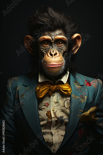 Portrait of an anthropic monkey photo