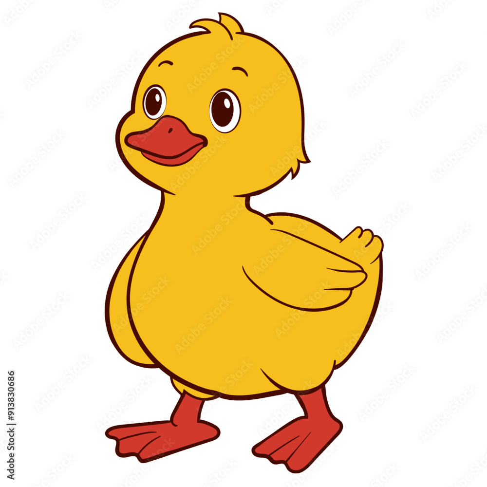 Fototapeta premium Adorable Cartoon Duck Illustration for Kids' Stories
