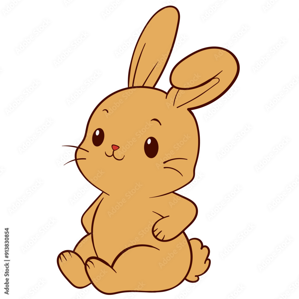 Adorable Cartoon Bunny with Big Cute Eyes Adorable Cartoon Bunny with Big Cute Eyes
