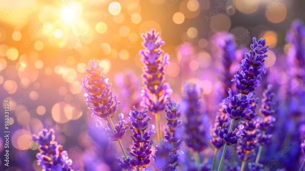 A tight shot of a flower bundle against a softly blurred sun backdrop, and a slightly out-of-focus foreground of petals A tight shot of a flower bundle against a softly blurred sun backdrop, and a slightly out-of-focus foreground of petals