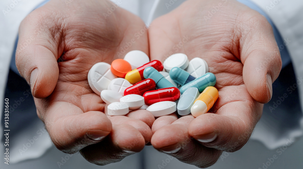 Pharmaceutical Industry Hand Holding Colorful Capsules in a Pharmacy Setting. This image captures the essence of the pharmaceutical industry with a hand holding capsules, symbolizing production. Pharmaceutical Industry Hand Holding Colorful Capsules in a Pharmacy Setting. This image captures the essence of the pharmaceutical industry with a hand holding capsules, symbolizing production.