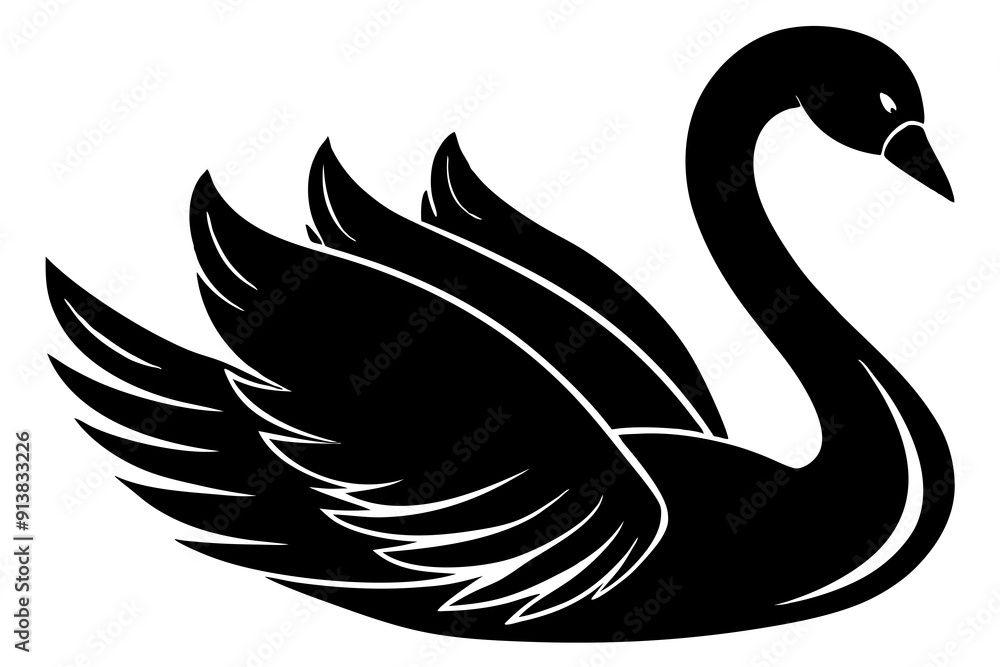 Swan, black swan icon vector, swan silhouette
Swan, black swan icon vector, swan silhouette