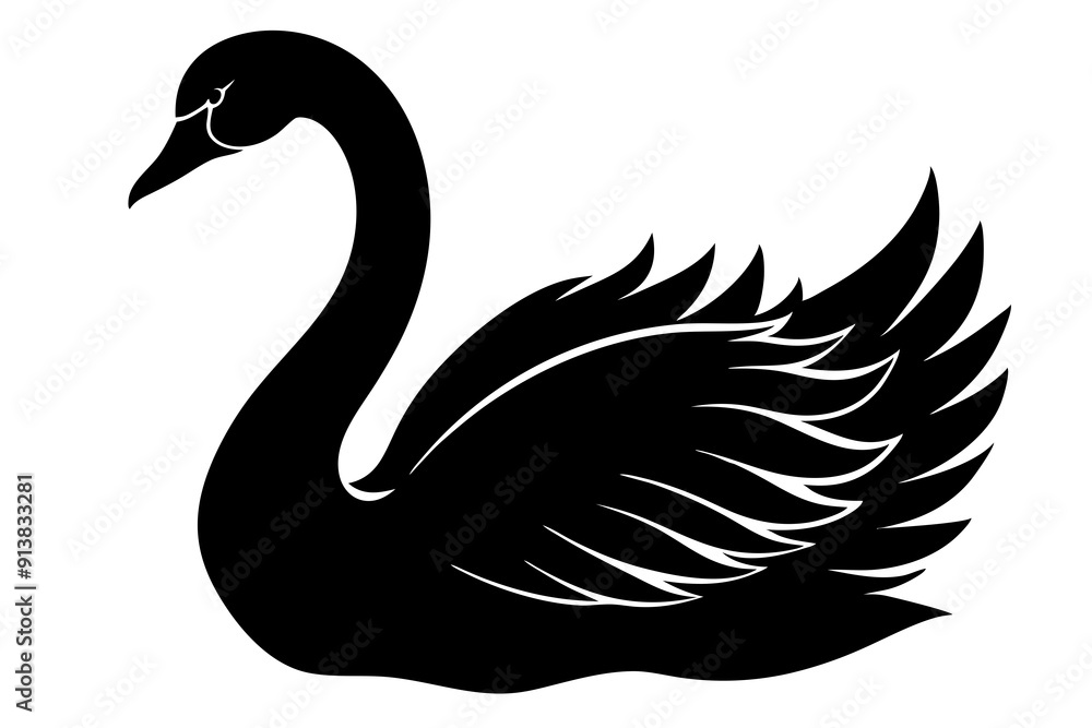 Swan, black swan icon vector, swan silhouette
Swan, black swan icon vector, swan silhouette