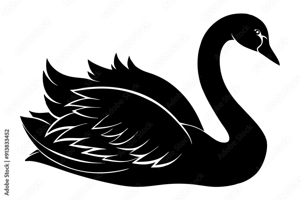 Swan, black swan icon vector, swan silhouette
Swan, black swan icon vector, swan silhouette