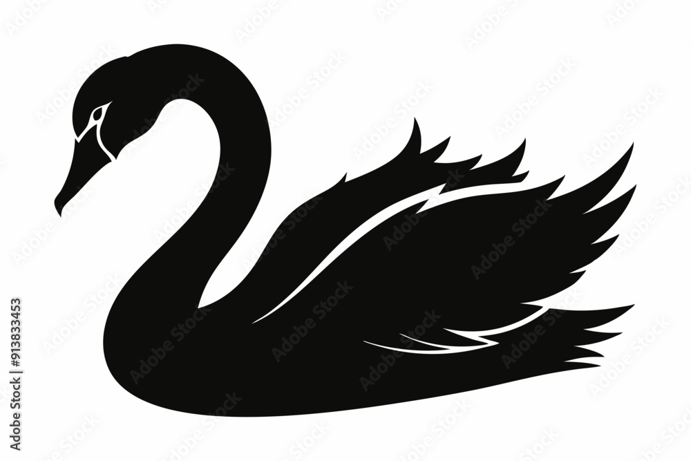 Swan, black swan icon vector, swan silhouette
Swan, black swan icon vector, swan silhouette