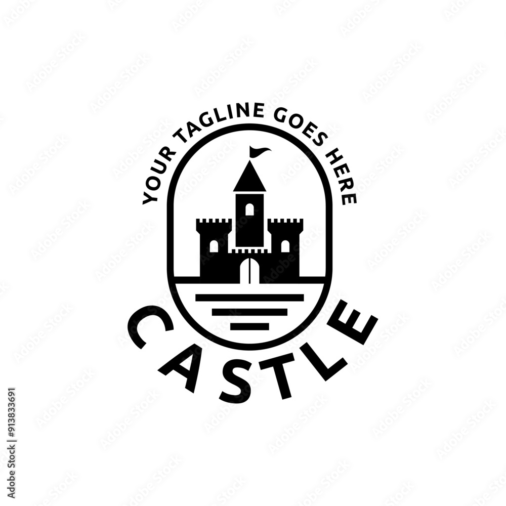 Naklejka premium Creative Castle Logo Design Template