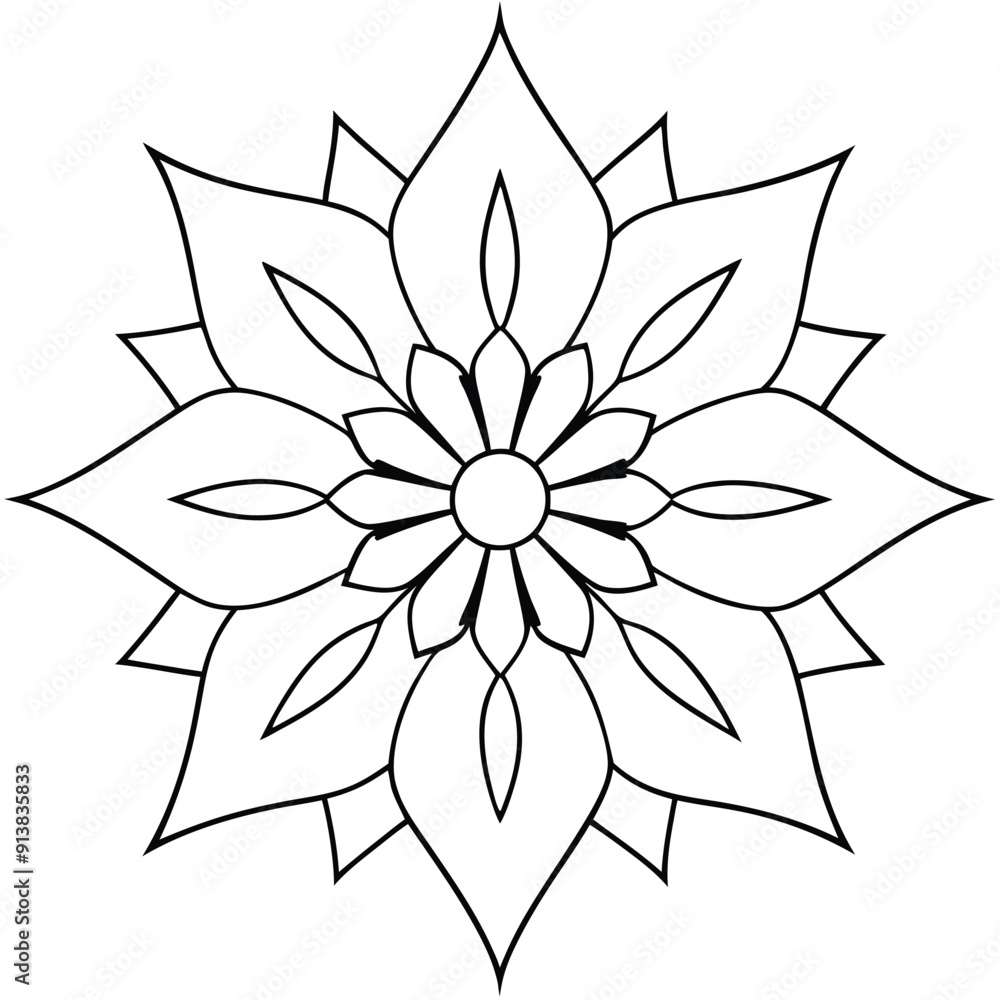 Obraz premium Detailed Mandala Coloring Sheets for Adults for Relaxing Mandala Colouring Pages for Floral Mandala Adult Colouring Pages 