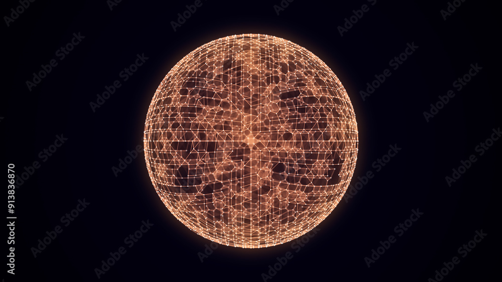Futuristic sphere of particles and lines. Network connection big data. Abstract technology background. 3d rendering. Futuristic sphere of particles and lines. Network connection big data. Abstract technology background. 3d rendering.