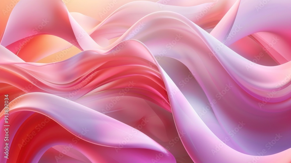Obraz premium Abstract Pink and Orange Waves
