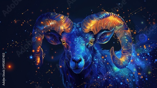 The zodiac sign is Capricorn against the background of space. The astrological calendar. 3d illustration