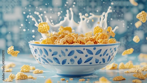Cereal Bowl with Milk Splash