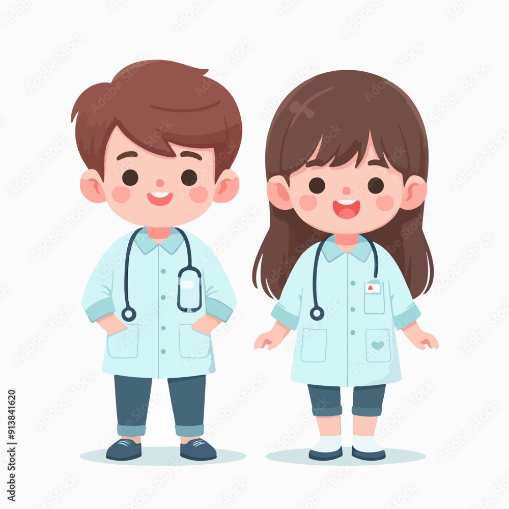 Little scientist wearing coat and doing research in lab Little scientist wearing coat and doing research in lab