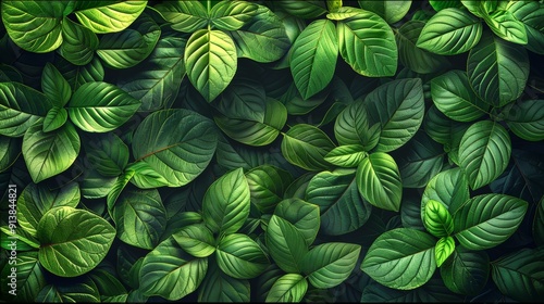 Wallpaper Mural Lush Green Leaves Overlapping Each Other in a Dense Natural Habitat During Daylight Torontodigital.ca